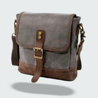 Waxed Canvas Crossbody Bag | Vintage Travel Style | Compact Everyday Carry