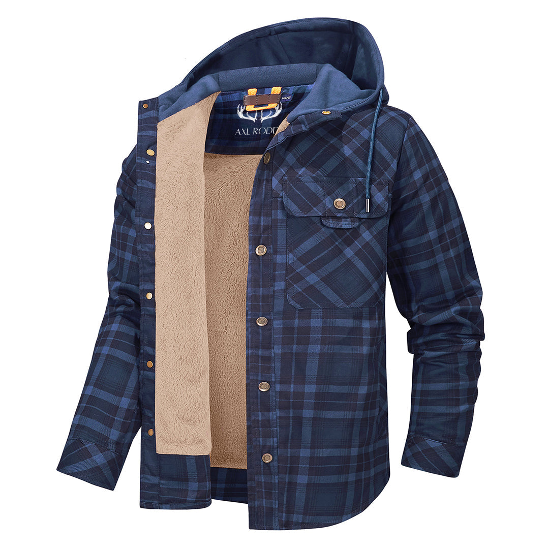 Men’s Cotton Hoodie Jacket with Faux Fur Lining | Rugged Warm Winter Coat