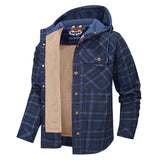 Men’s Lumberjack Hoodie Jacket in Winter Check Style | Warm Casual Coat