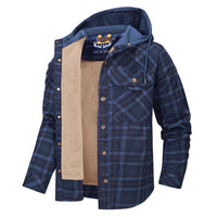 Men’s Lumberjack Hoodie Jacket in Winter Check Style | Warm Casual Coat