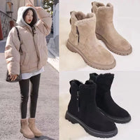 Women’s Mid-Calf Snow Boots | Warm Winter Footwear | Zipper Detail | Comfortable Cold-Weather Shoes