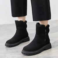Women’s Mid-Calf Snow Boots | Warm Winter Footwear | Zipper Detail | Comfortable Cold-Weather Shoes