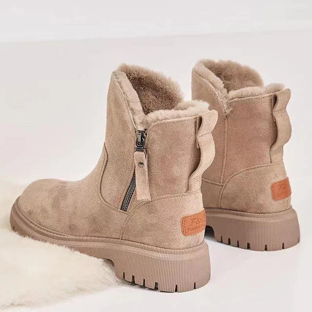 Women’s Mid-Calf Snow Boots | Warm Winter Footwear | Zipper Detail | Comfortable Cold-Weather Shoes
