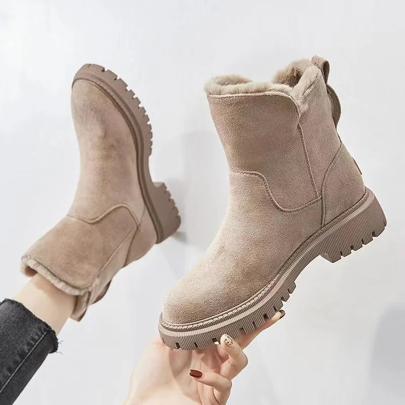 Women’s Mid-Calf Snow Boots | Warm Winter Footwear | Zipper Detail | Comfortable Cold-Weather Shoes