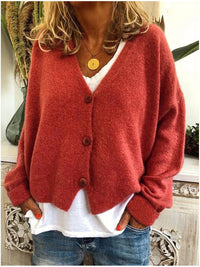 Women’s V-Neck Button Cardigan | Relaxed Fit | Soft Knit Layer | Autumn Ready