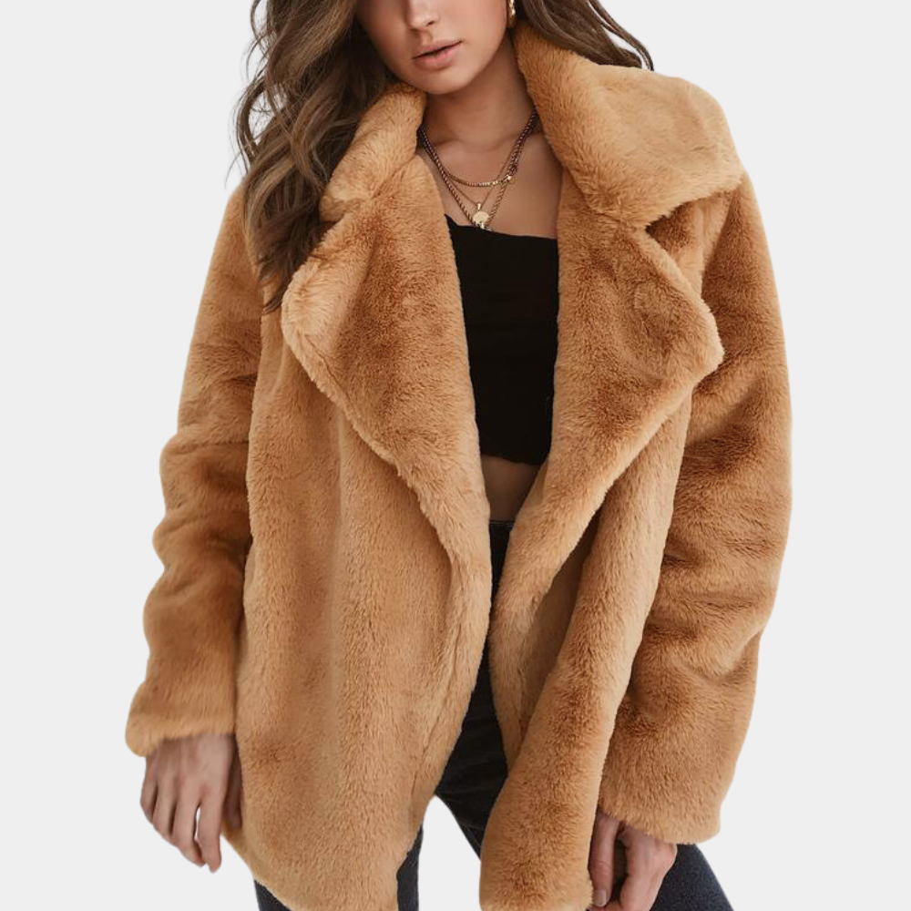 Women’s Winter Coat with Lapel Collar | Elegant Long Overcoat for Cold Days