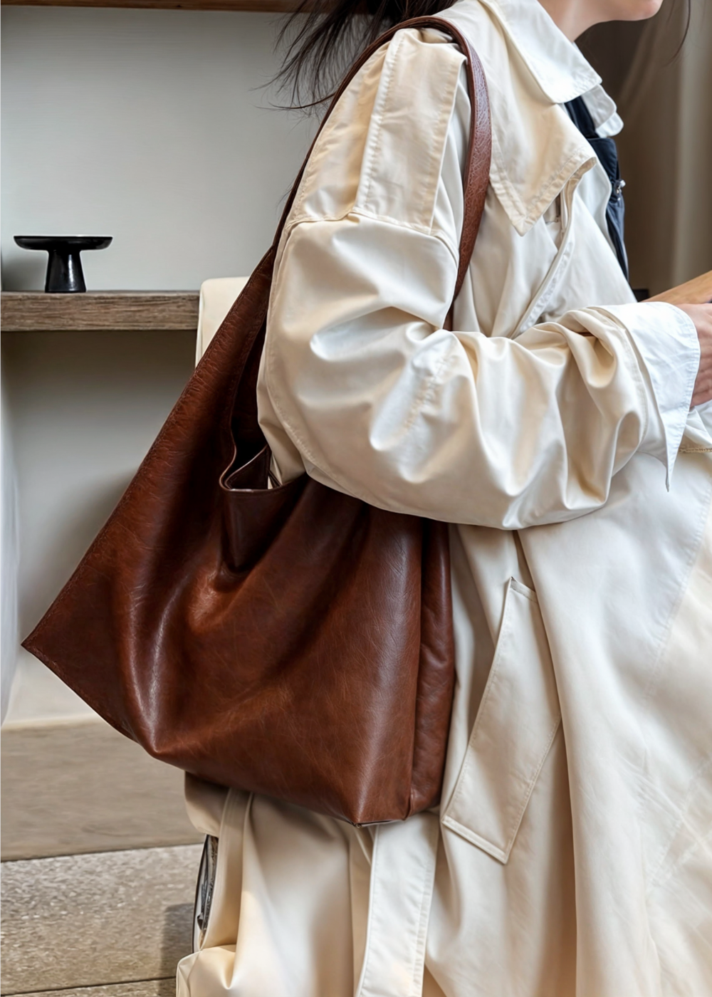 Narella | Large Vegan Leather Tote Bag | Work & Everyday Use