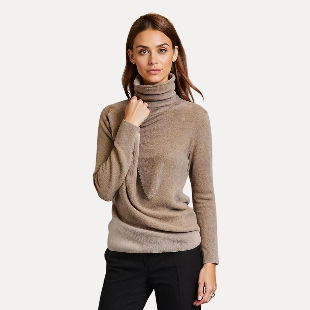 Turtleneck Jumper for Women | Warm Winter Knit | Relaxed Fit | Long Sleeve Top