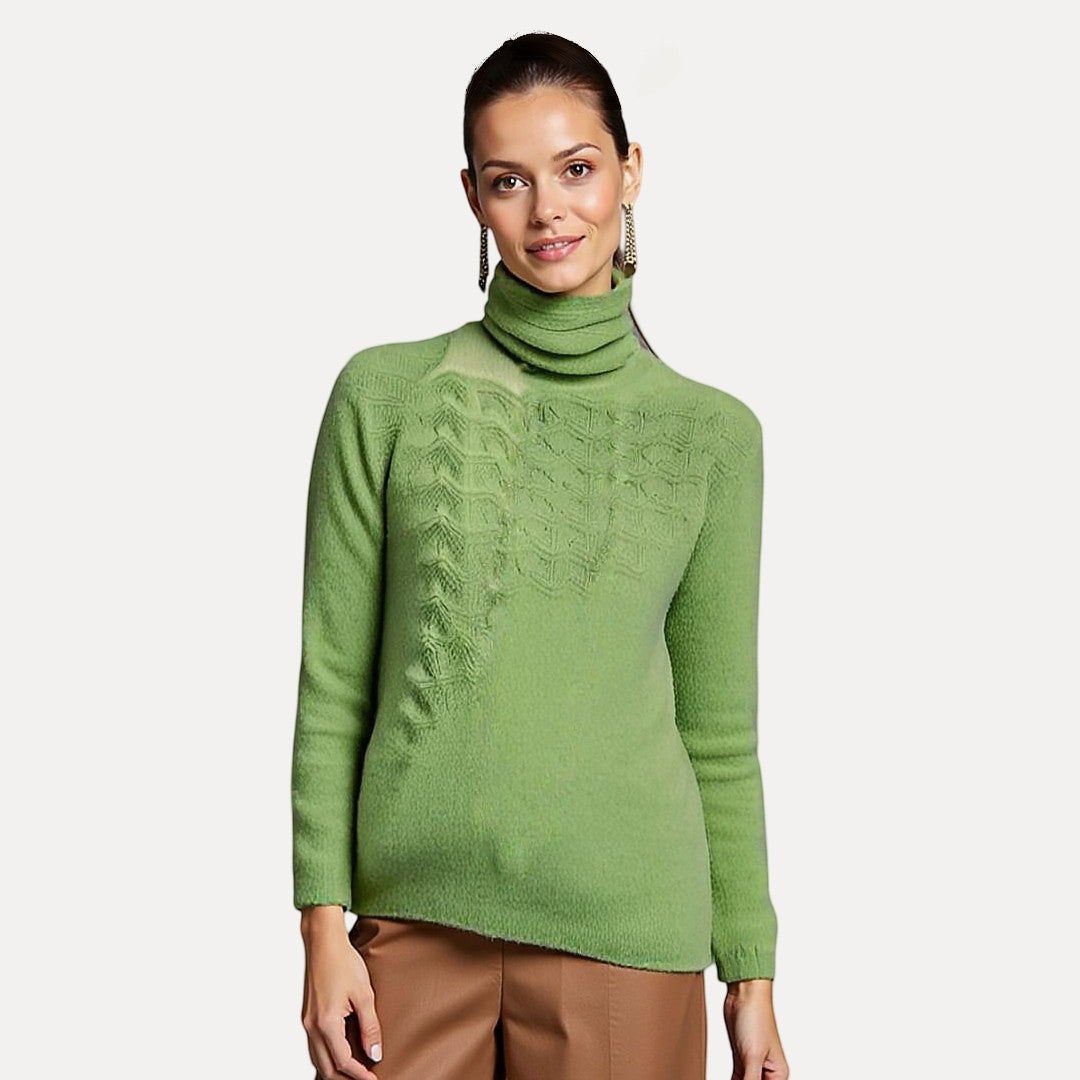 Turtleneck Jumper for Women | Warm Winter Knit | Relaxed Fit | Long Sleeve Top