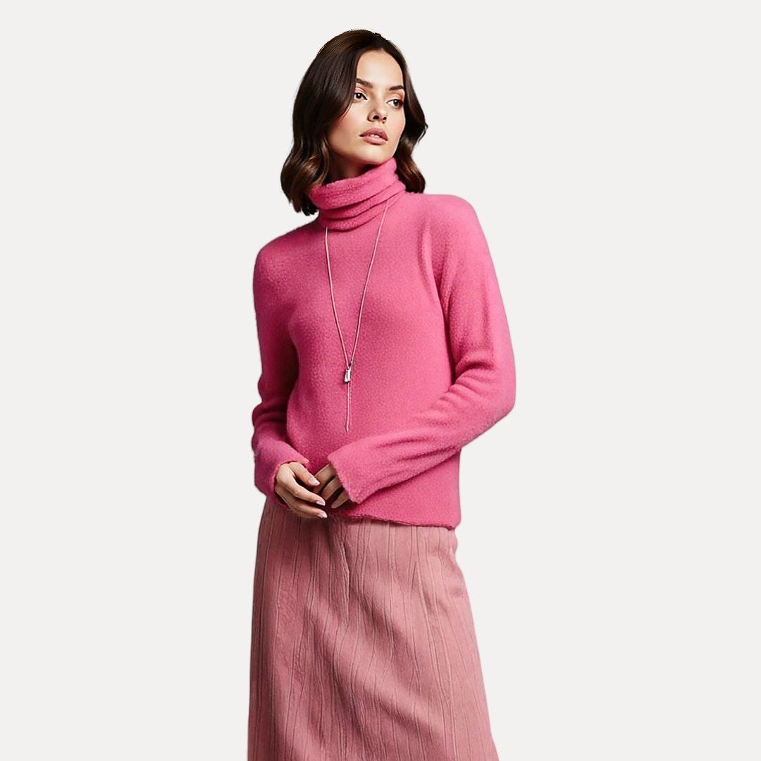 Turtleneck Jumper for Women | Warm Winter Knit | Relaxed Fit | Long Sleeve Top