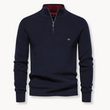 Men’s Quarter Zip Jumper | Lightweight Knit | Ribbed Cuffs | Smart Casual Sweater