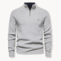 Men’s Quarter Zip Jumper | Lightweight Knit | Ribbed Cuffs | Smart Casual Sweater