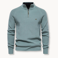 Men’s Quarter Zip Jumper | Lightweight Knit | Ribbed Cuffs | Smart Casual Sweater
