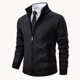 Men’s Zip-Up Sweater | High Collar | Smart Casual Knitwear | Insulated Design