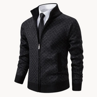 Men’s Zip-Up Sweater | High Collar | Smart Casual Knitwear | Insulated Design