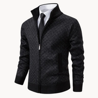 Men’s Zip-Up Sweater | High Collar | Smart Casual Knitwear | Insulated Design