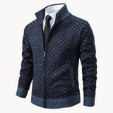 Men’s Zip-Up Sweater | High Collar | Smart Casual Knitwear | Insulated Design