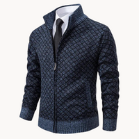 Men’s Zip-Up Sweater | High Collar | Smart Casual Knitwear | Insulated Design