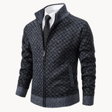 Men’s Zip-Up Sweater | High Collar | Smart Casual Knitwear | Insulated Design