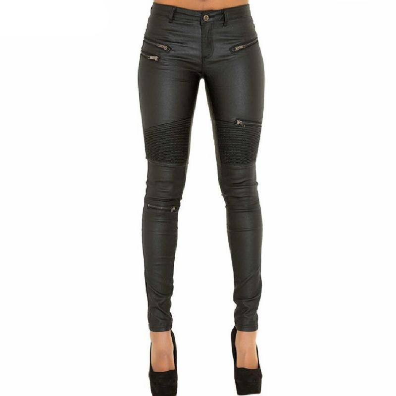 Women’s Faux Leather Pants in Wide Leg Style | Ladies Leather Trousers