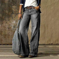 Women’s Wide Leg Jeans in Retro Flared Style | Casual Ladies Denim Pants