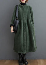 Women’s Corduroy Winter Coat in Long Overcoat Style | Warm Ladies Jacket for Autumn