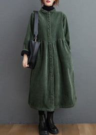 Women’s Corduroy Winter Coat in Long Overcoat Style | Warm Ladies Jacket for Autumn