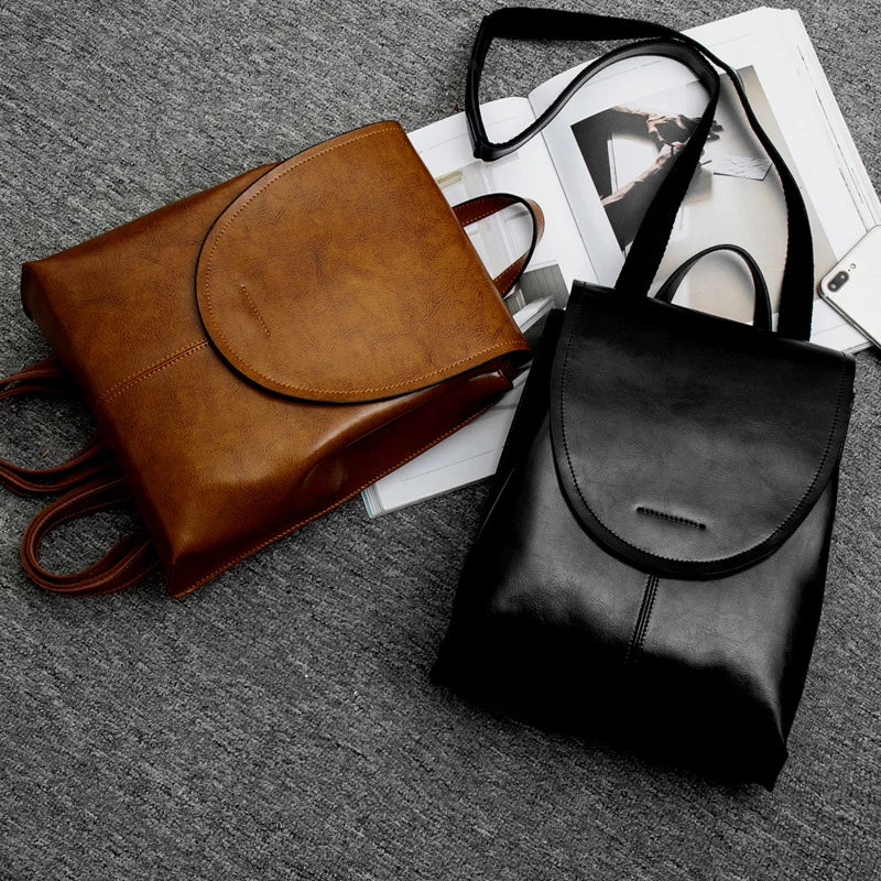 Women’s Leather Backpack Handbag in Modern Style | Versatile Ladies Tote Bag