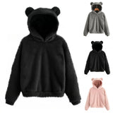 Women’s Fluffy Winter Hoodie with Ears | Cozy Ladies Fleece Jacket
