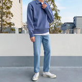 Men’s Polo Collar Sweater | Button Neck Knit | Long Sleeve Top | Autumn Smart Casual Layer