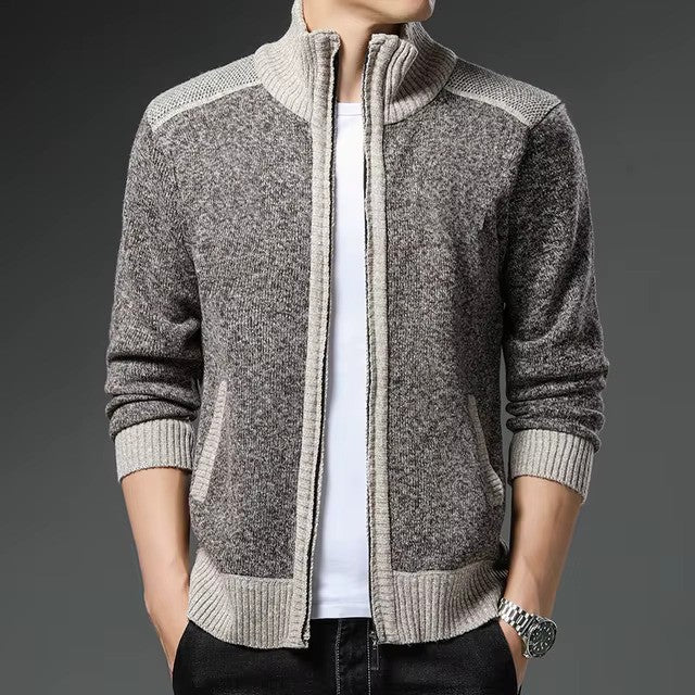 Men’s Zip-Up Cardigan Sweater | Warm Knitted Jacket for Winter
