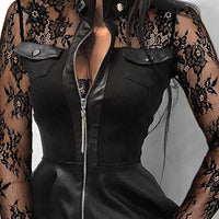 Women’s Gothic Zipper Dress in Slim Fit Style | Black Cocktail & Evening Party Dress