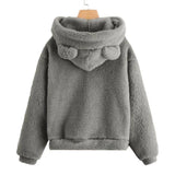 Women’s Fluffy Winter Hoodie with Ears | Cozy Ladies Fleece Jacket