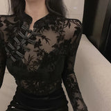 Women’s Gothic Blouse in Elegant Tailored Fit | Stylish Ladies Puff Sleeve Top