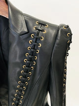 Women’s Leather Jacket with Rope Lacing | Stylish Short Jacket