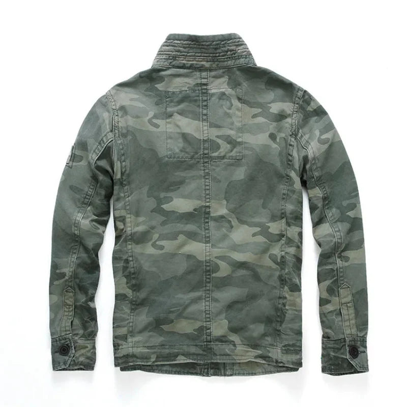 Men’s Cargo Denim Jacket | Multi-Pocket | Casual Outerwear