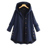Women’s Winter Jacket with Hood and Button Front | Warm Ladies Coat