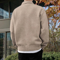 Men’s Polo Collar Sweater | Button Neck Knit | Long Sleeve Top | Autumn Smart Casual Layer