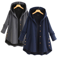 Women’s Winter Jacket with Hood and Button Front | Warm Ladies Coat