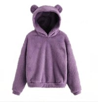 Women’s Fluffy Winter Hoodie with Ears | Cozy Ladies Fleece Jacket