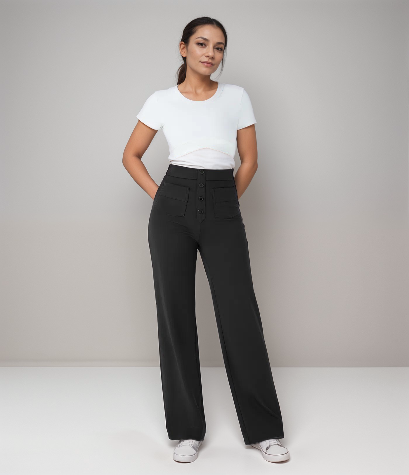 High Waist Wide Leg Trousers | Vintage Style | Relaxed Fit
