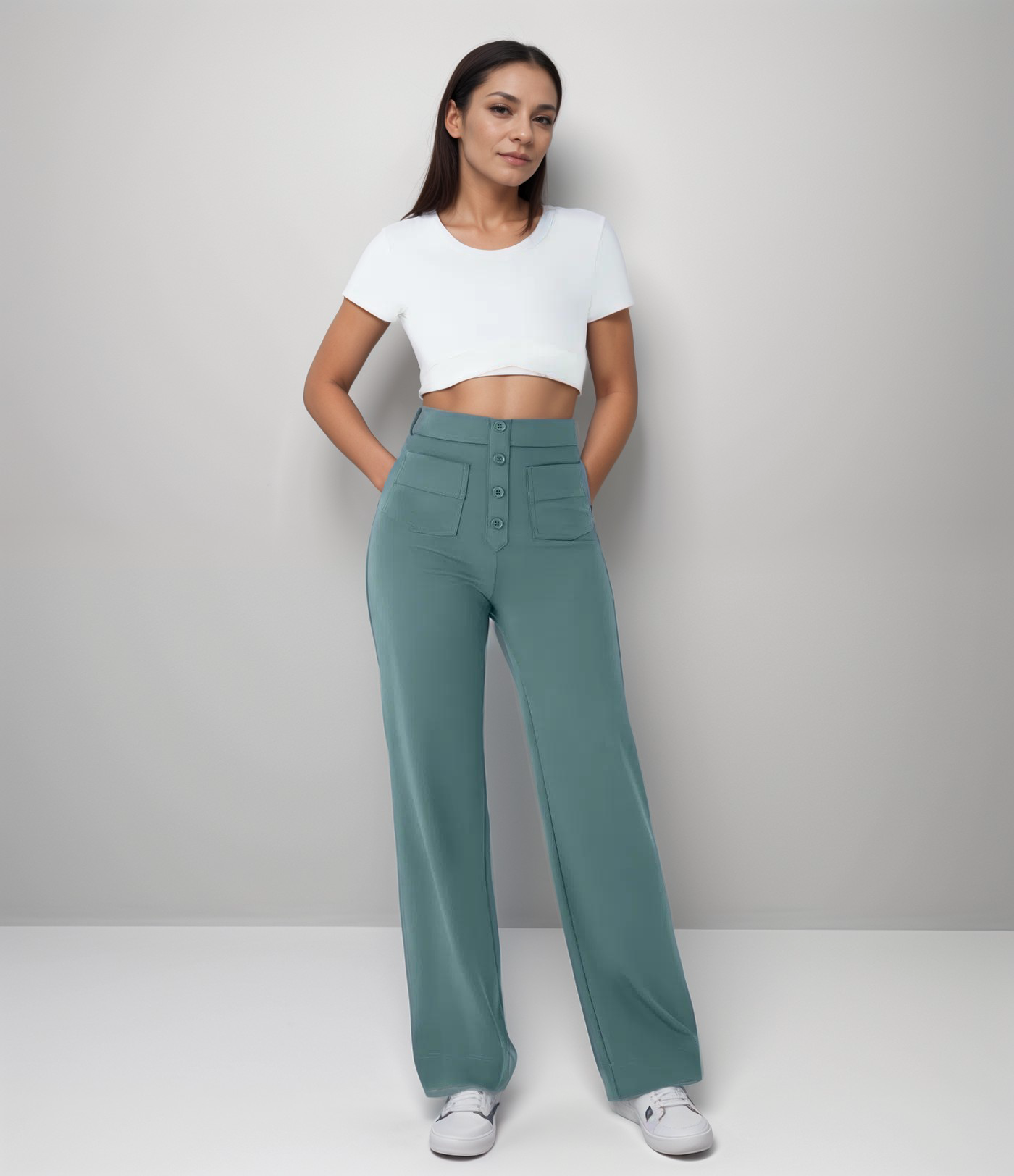 High Waist Wide Leg Trousers | Vintage Style | Relaxed Fit