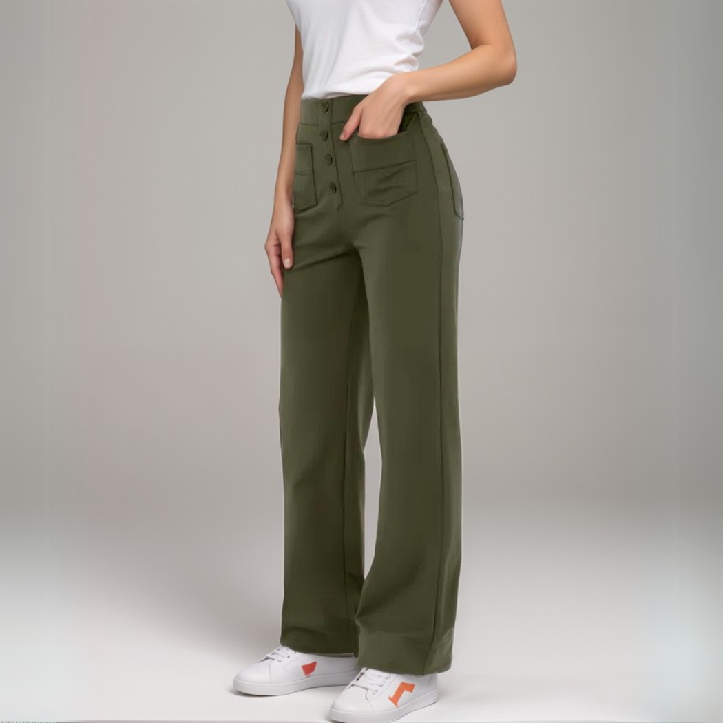 High Waist Wide Leg Trousers | Vintage Style | Relaxed Fit