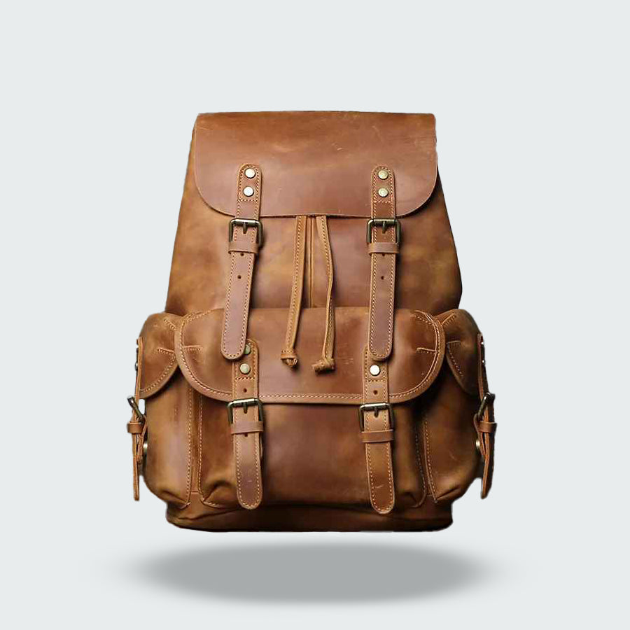 Large Leather Backpack | Vintage Travel Style | Durable Everyday Companion