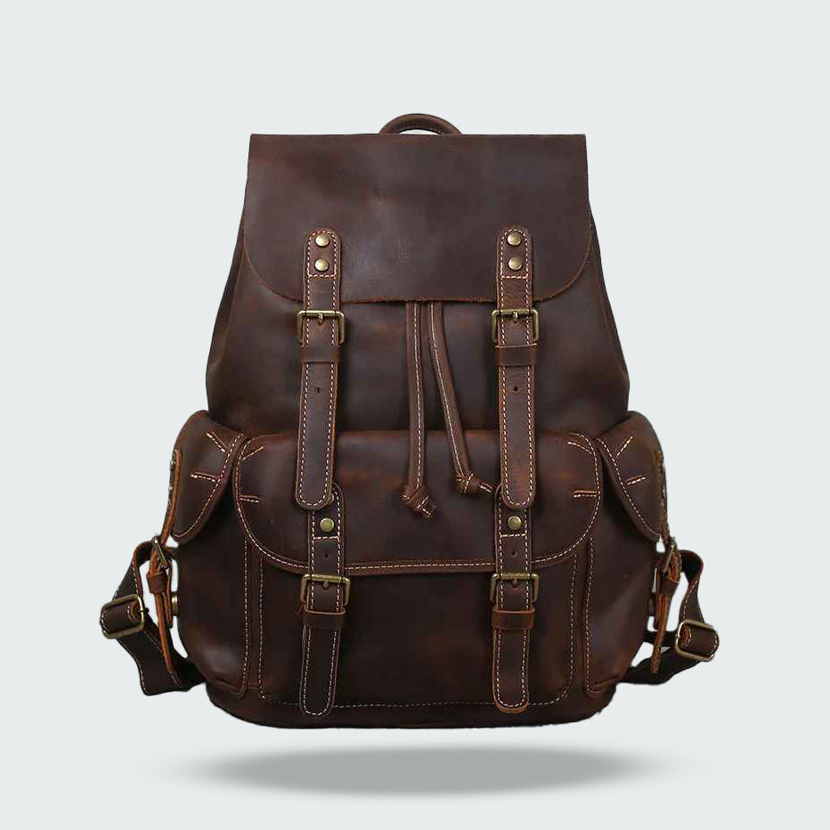 Large Leather Backpack | Vintage Travel Style | Durable Everyday Companion
