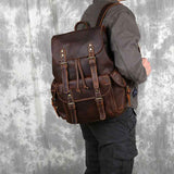 Large Leather Backpack | Vintage Travel Style | Durable Everyday Companion