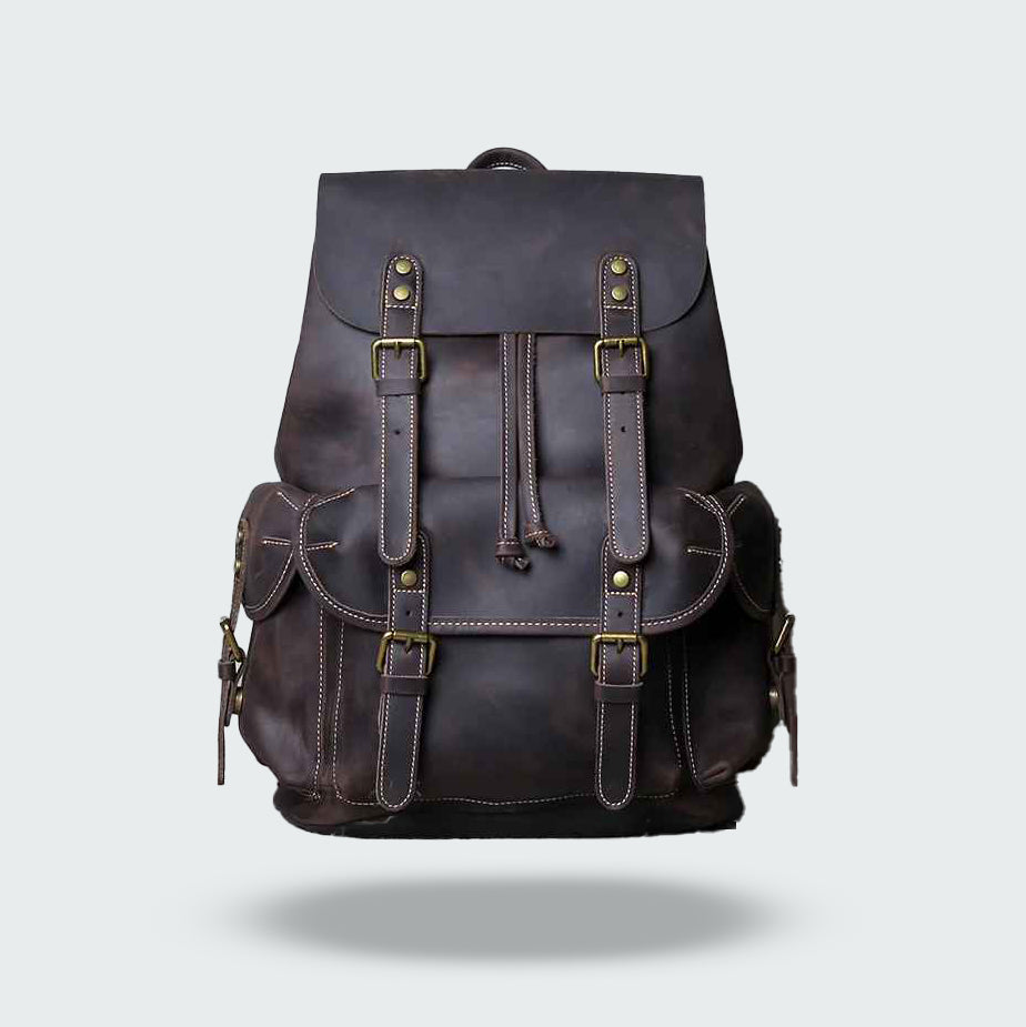 Large Leather Backpack | Vintage Travel Style | Durable Everyday Companion