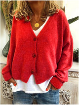 Women’s V-Neck Button Cardigan | Relaxed Fit | Soft Knit Layer | Autumn Ready