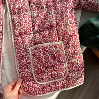 Women’s Quilted Jacket | Floral Print | Lightweight Design | Casual Smart Layer