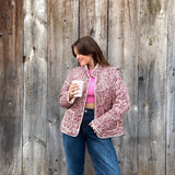 Women’s Quilted Jacket | Floral Print | Lightweight Design | Casual Smart Layer